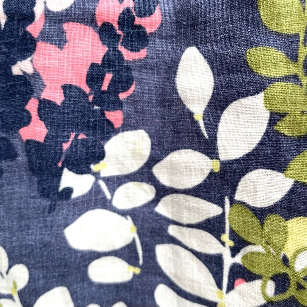 Boden Womens Dress Blue Pink Multi Floral Linen Split V Neck 3/4 Sleeve Size 10 - Picture 11 of 11